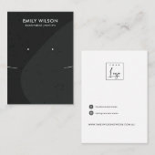 KERAMISCHE ZWARTE GRIJZE GOLF KETTING OORBEL DISPL VISITEKAARTJE (Voorkant / Achterkant)