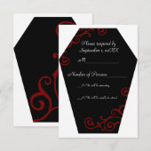 Keranda Ebony (Red) RSVP-kaart RSVP Kaartje (Voorkant / Achterkant)