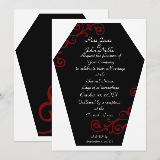 Keranda Ebony (Rode bruiloft) Kaart (Voorkant / Achterkant)