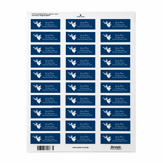 Kerangel-labels voor retouradressen etiket (Full Sheet)