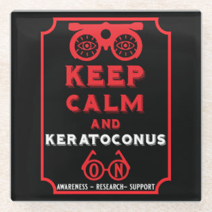 Keratoconus ondersteuning en bewustwording glazen onderzetter