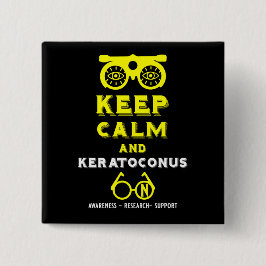 Keratoconus ondersteuning en bewustwording vierkante button 5,1 cm