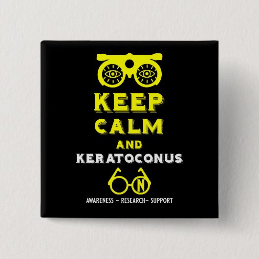 Keratoconus ondersteuning en bewustwording vierkante button 5,1 cm (Voorkant)