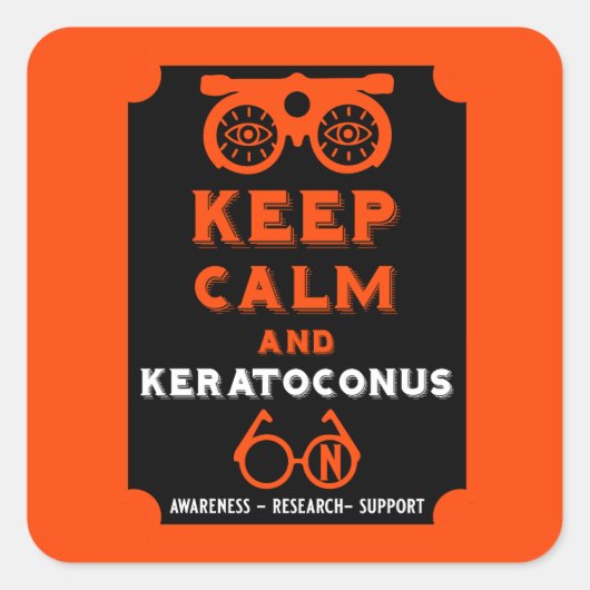 Keratoconus ondersteuning en bewustwording vierkante sticker (Voorkant)