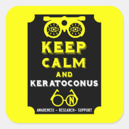Keratoconus ondersteuning en bewustwording vierkante sticker