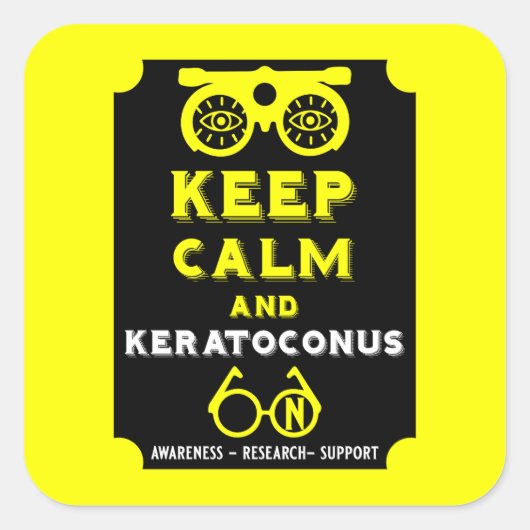 Keratoconus ondersteuning en bewustwording vierkante sticker (Voorkant)