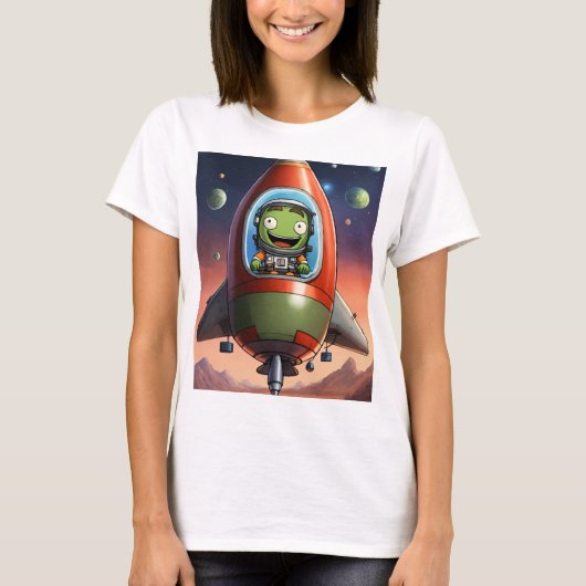 Kerbal Riding Space Rocket T-Shirt - Avontuur AW (Voorkant)