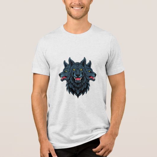 Kerberus driekoppige hond Tri-Blend shirt (Voorkant)
