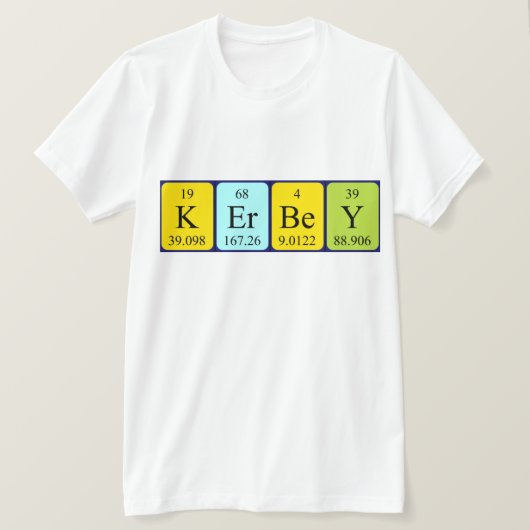Kerbey periodiek lijstnaam shirt (Design voorkant)