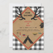 Kerel Antlers koppels Vrijgezellenfeest Kaart (Voorkant)