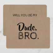 Kerel Bro Funny Groomsman of Beste Man Voorstel Kaart (Voorkant / Achterkant)