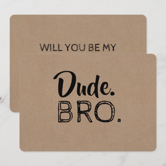 Kerel Bro Funny Groomsman of Beste Man Voorstel Kaart (Voorkant / Achterkant)