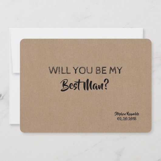 Kerel Bro Funny Groomsman of Beste Man Voorstel Kaart (Achterkant)