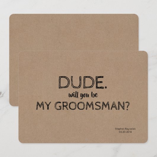 kerel | BRUIDEGOM | Best man grappig voorstel Kaart (Voorkant / Achterkant)