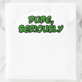 Kerel, echt cool design ovale sticker (Tas)