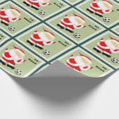 Kerel Eerste Kerstmis Voetbal Inpakpapier (Hoek)
