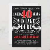  Kerel Man Myth Legend Mannen 40th Birthday Kaart (Voorkant)