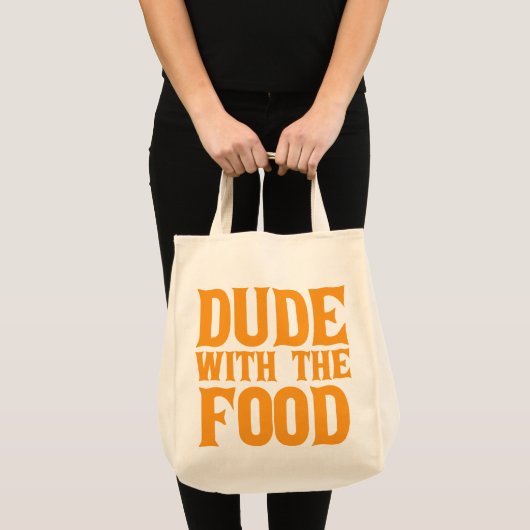 Kerel met het Sinaasappel Tote Bag (Voorkant (product))