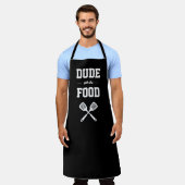 Kerel met het voedsel Funny Black White Grilling Schort (Gedragen)