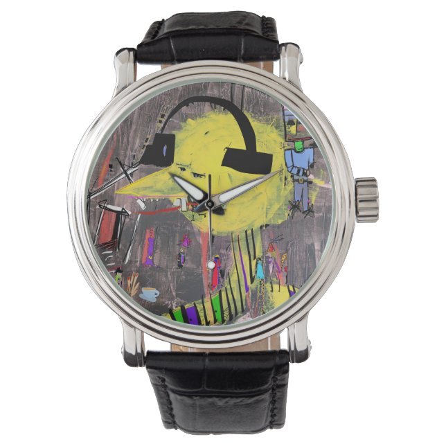 KEREL MET HOOFDTELEFOON horloge (Voorkant)