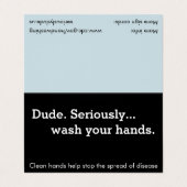 Kerel. Serieus... Handwas Reminder Tent Kaart Visitekaartje (Buitenkant ongevouwen)