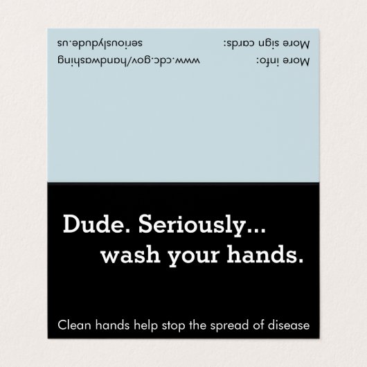 Kerel. Serieus... Handwas Reminder Tent Kaart Visitekaartje (Buitenkant ongevouwen)