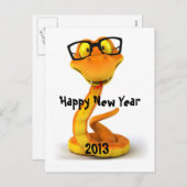 Kerel | van de slang het Leuke Chinese Teken van Feestdagenkaart (Voorkant / Achterkant)