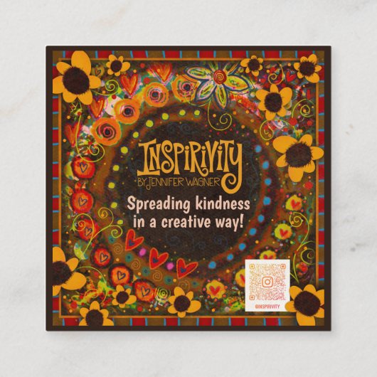 Kerel, wees vriendelijk! Inspirivity Vriendheidska Vierkante Visitekaartje (Achterkant)