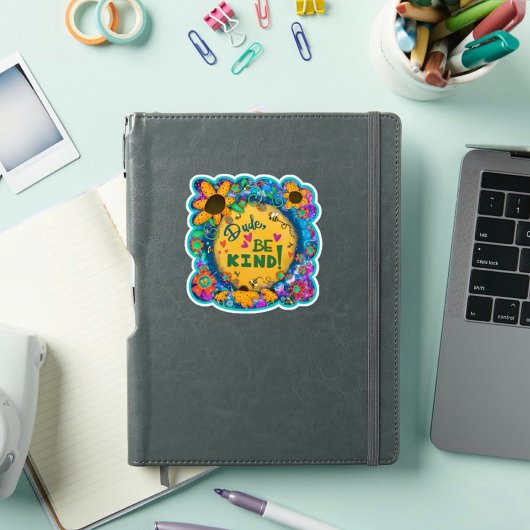 Kerel Wees vriendelijk leuk kleurrijke vriendelijk Sticker