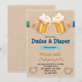 Kerels en luier feest uitnodiging (Voorkant / Achterkant)