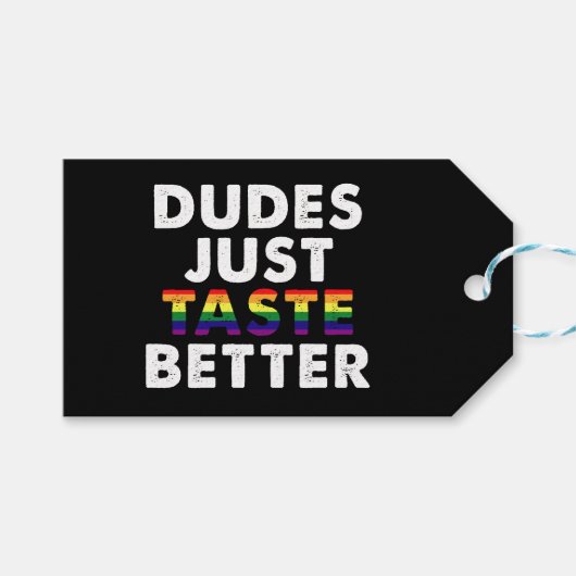 Kerels Smaken gewoon beter Gay Pride Cadeau Idee Cadeaulabel (Voorkant (Horizontaal))
