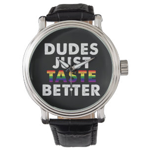 Kerels Smaken gewoon beter Gay Pride Cadeau Idee Horloge