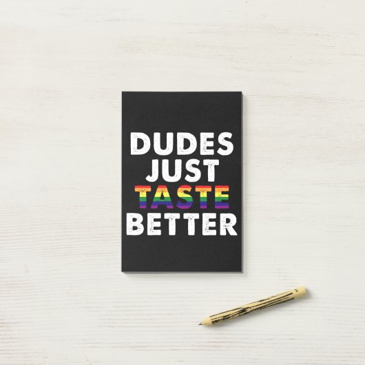 Kerels Smaken gewoon beter Gay Pride Cadeau Idee Post-it® Notes (Op bureau)