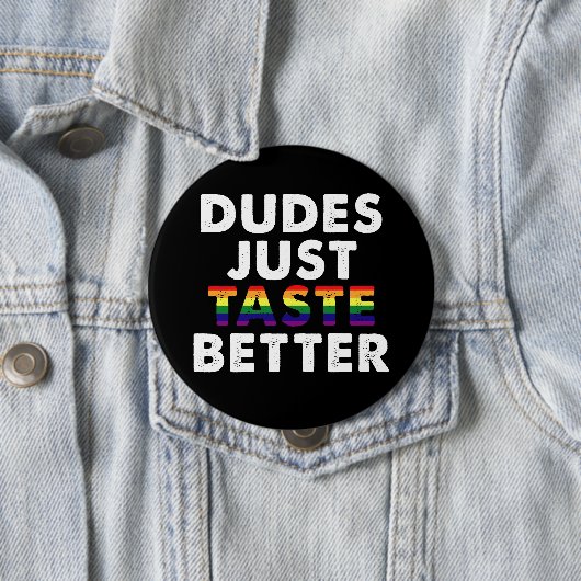 Kerels smaken gewoon beter Gay Pride cadeau-idee Ronde Button 4,0 Cm (In situ)