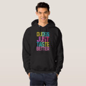 Kerels Smaken gewoon beter Gay Pride Hoodie (Voorkant volledig)
