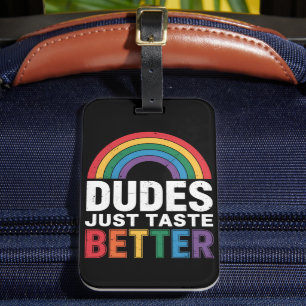 Kerels Smaken gewoon beter Grappig Gay Pride LGBTQ Bagagelabel