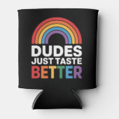 Kerels Smaken Gewoon Beter Grappig Gay Rainbow LGB Blikjeskoeler (Voorkant)