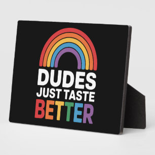 Kerels Smaken Gewoon Beter Grappig Gay Rainbow LGB Fotoplaat