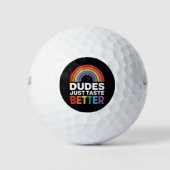 Kerels Smaken Gewoon Beter Grappig Gay Rainbow LGB Golfballen (Voorkant)