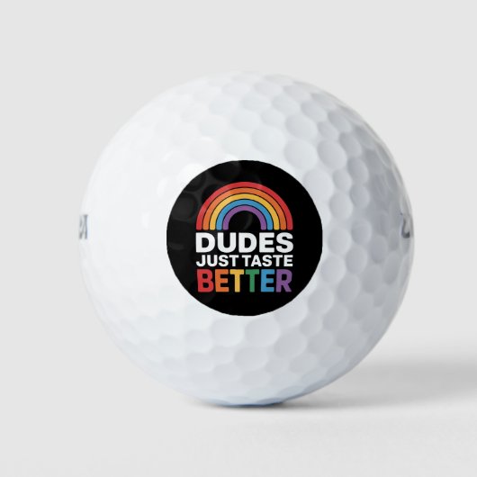 Kerels Smaken Gewoon Beter Grappig Gay Rainbow LGB Golfballen (Voorkant)