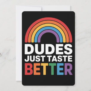 Kerels Smaken Gewoon Beter Grappig Gay Rainbow LGB Kaart