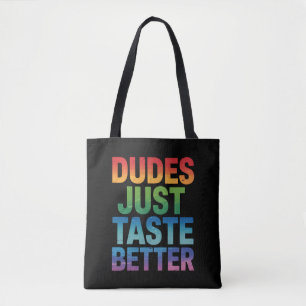 Kerels Smaken gewoon beter Grappige Gay Pride LGBT Tote Bag