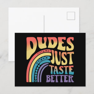 Kerels Smaken gewoon beter Regenboog Gay Pride Vin Briefkaart