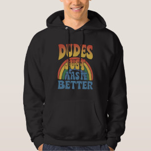 Kerels Smaken gewoon beter Regenboog Gay Pride Vin Hoodie