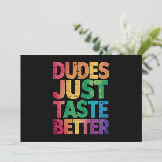  Kerels Smaken gewoon Lekkerder Bedrukte Gay Pride Kaart (Staand voorkant)