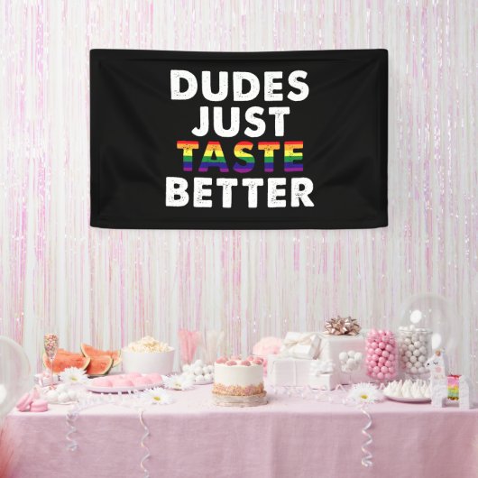 Kerels Smaken gewoon Lekkerder Gay Pride Cadeau Id Spandoek (Feest)