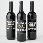 Kerels Smaken gewoon Lekkerder Gay Pride Cadeau Id Wijn Etiket (Flessen)