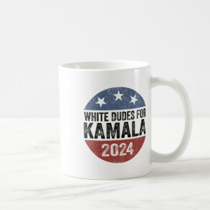 Kerels voor Kamala Harris 2024 Retro Button Verkie Koffiemok