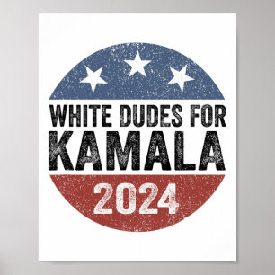 Kerels voor Kamala Harris 2024 Retro knoop Verkiez Poster