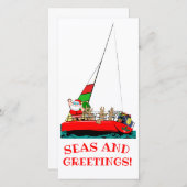 Keren en groeten Nautische kerstkaart (Voorkant / Achterkant)